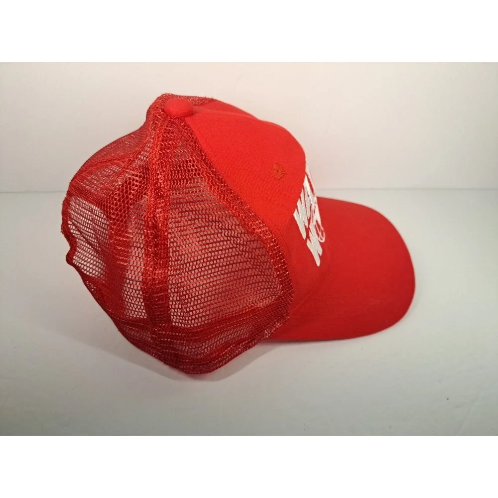 VTG Waynes World Hat Cap Red Movie Mike Myers SNL Halloween Costume Embroidery